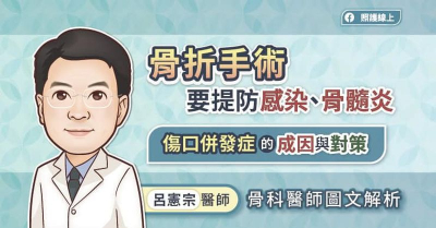 骨折手術要提防感染、骨髓炎，傷口併發症的成因與對策
