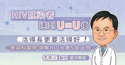 HIV感染者達到U=U後 活得長更要活得好！感染科醫師詳解HIV治療5個必問
