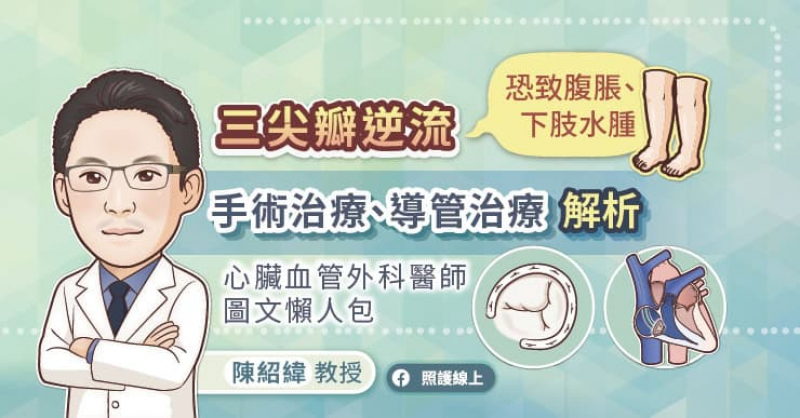 三尖瓣逆流恐致腹脹、下肢水腫，手術治療、導管治療解析