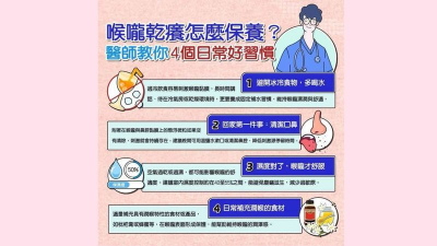 梅雨季喉嚨乾癢、反覆咳嗽？醫曝「5大日常保養方法＋潤喉食譜公開」喉嚨不再卡卡！