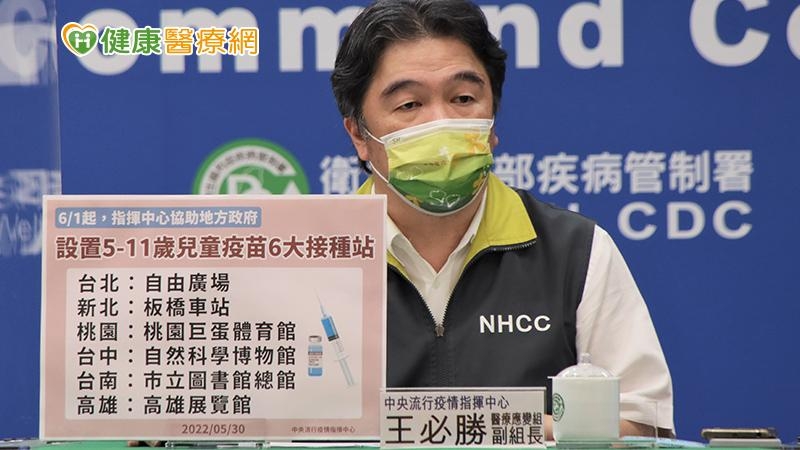 王必勝提醒，家長們可以依照原先縣市府安排計畫施打，也可以利用6月1日設置的六都大型接種站。
