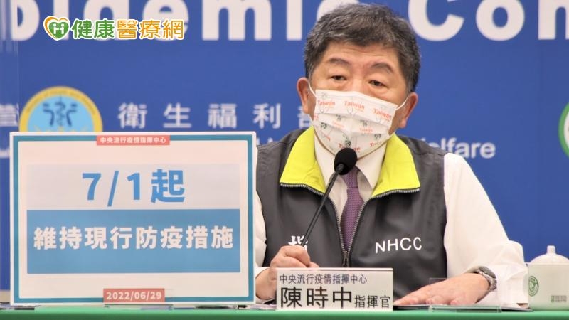 考量全臺已進入大規模流行階段，且境外移入BA.4及BA.5病例數持續增加，為兼顧防疫、經濟及社會運作，維持國內防疫量能與有效控管風險，經綜合評估疫情情勢，7月1日起維持現行戴口罩等防疫措施。