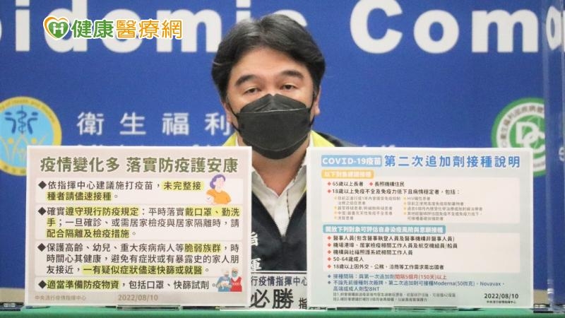 王必勝表示，我們預期BA.5在8月中至8月底開始會有一波感染，因此提醒民眾要落實防疫。