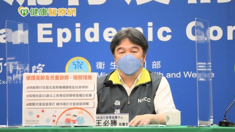 指揮官王必勝表示，「今天的確診人數，來到近期新高，比上週同一天增加15%，顯示疫情升溫『已經確定』」。因此，在目前99.5%都是輕症、無症狀的情況下，保護脆弱的族群，如高齡、兒童的族群是最主要的。