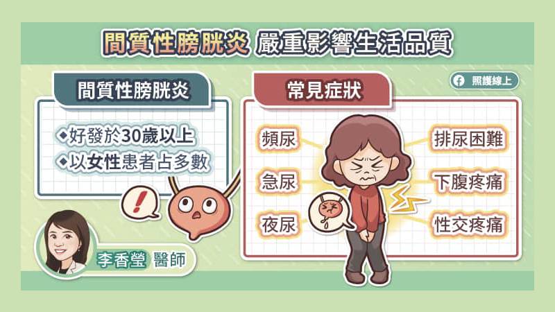 間質性膀胱炎嚴重影響生活品質