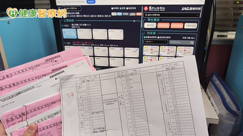 AI智慧排床系統將來自病人及病房繁瑣複雜的資訊彙整，於短時間進行AI比對，提供最適合的排床建議。