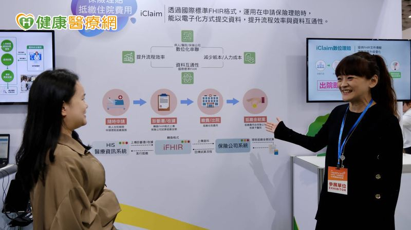 此次醫療科技展，國泰綜合醫院結合國泰人壽、國泰健康管理展出主題包括：1.智慧篩檢，語言早療綠燈暢行、2.主動脈AI篩檢及通報系統、3.iClaim數位理賠抵繳服務、4.偏鄉E化醫療服務、5.益生菌、6.FitBack健康吧。