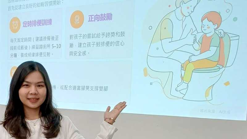 奇美醫院兒科部主治醫師胡婷勻表示，幼童長期便祕恐導致肛裂、腹脹與心理壓力，提醒民眾若孩童出現排便等問題，應盡快就醫診治。（記者汪惠松攝）