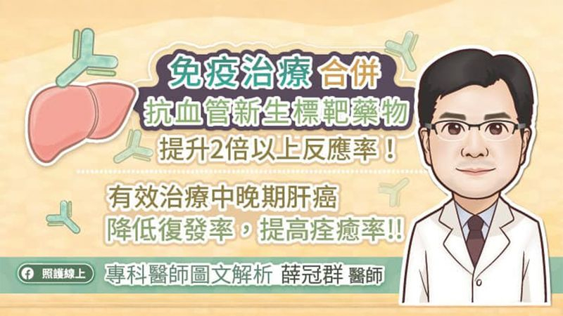 免疫治療合併抗血管新生標靶藥物所達成的反應率提升，也表示後續能接受根除性治療機率的提升，給予肝癌晚期病患更多爭取痊癒的機會