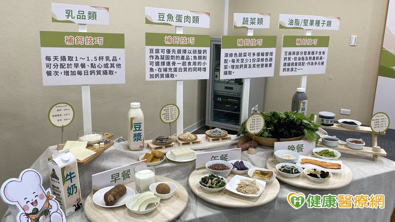 每天要攝取1000毫克的鈣質，聽起來相當困難。張惠萍副理事長分享，即使三餐都靠外食解決，一樣能透過食材搭配增加鈣質攝取。